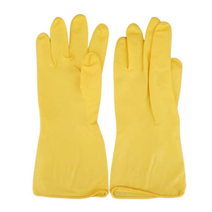 Latex Flocklined Reusable Gloves 16mil Yellow (pair)