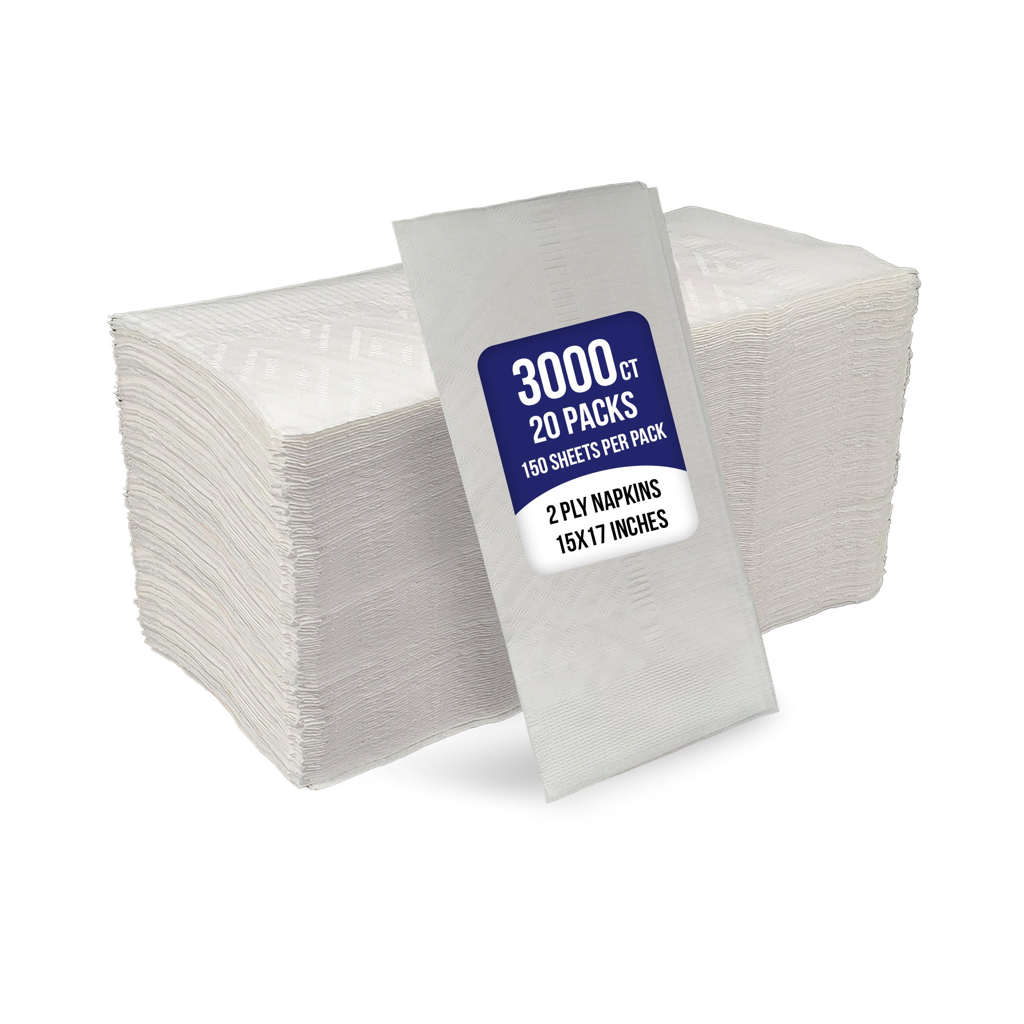 2 Ply Dinner Napkins 1/8 Fold - White DNAP02 — image 5