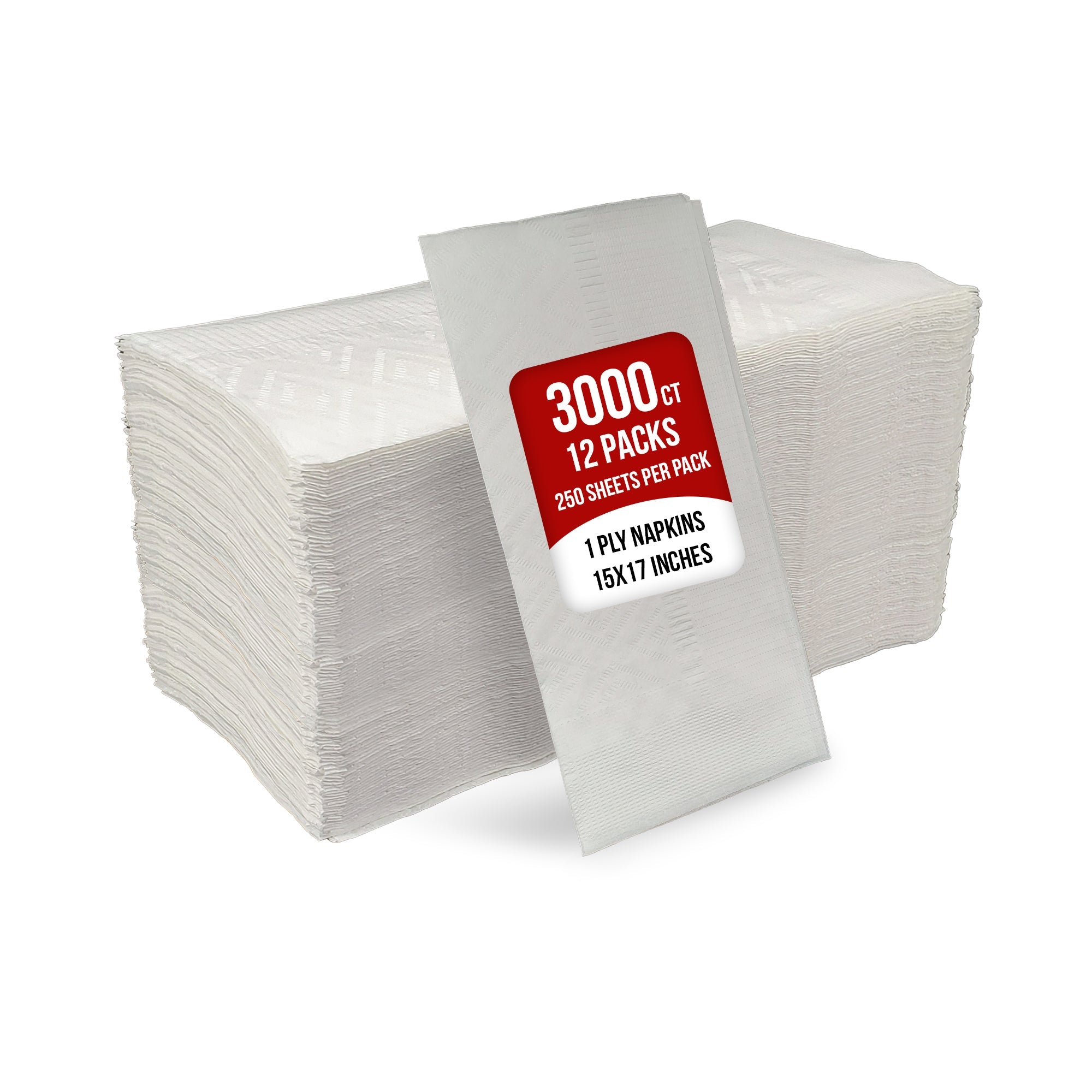 1 Ply Dinner Napkins 1/8 Fold - White - DNAP01 — image 4
