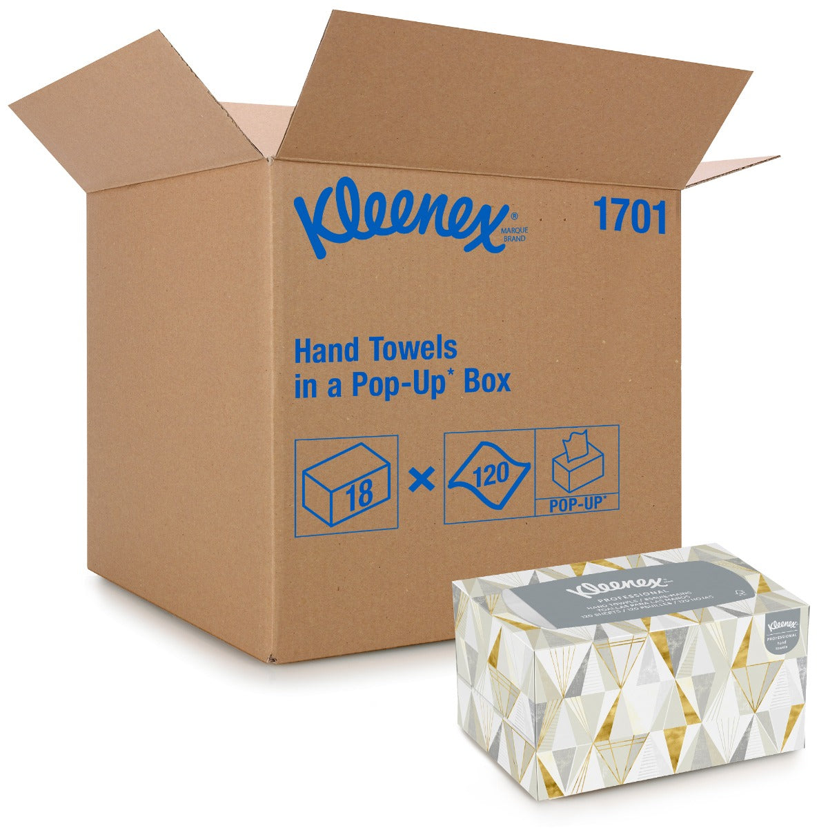 Kleenex® Pop-Up Box Folded Hand Towels - White 18x120 Sheets — image 1
