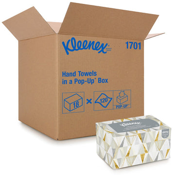 Kleenex® Pop-Up Box Folded Hand Towels - White 18x120 Sheets