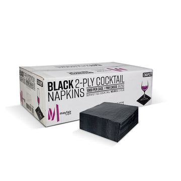 2 Ply Cocktail Napkins 1/4 Fold - Black - CNAP02B