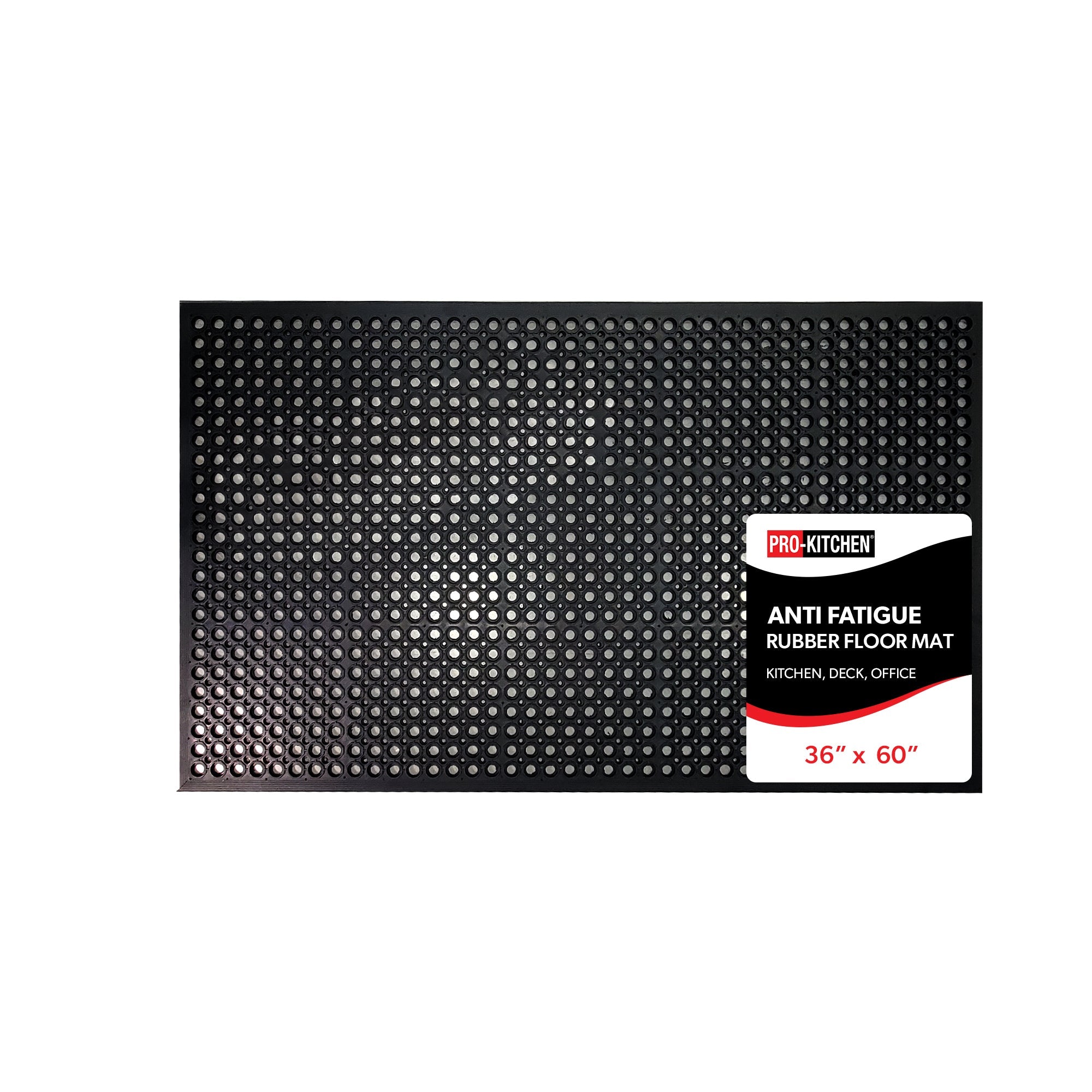 Black Rubber Anti-Fatigue Mat - 36"x60" — image 1