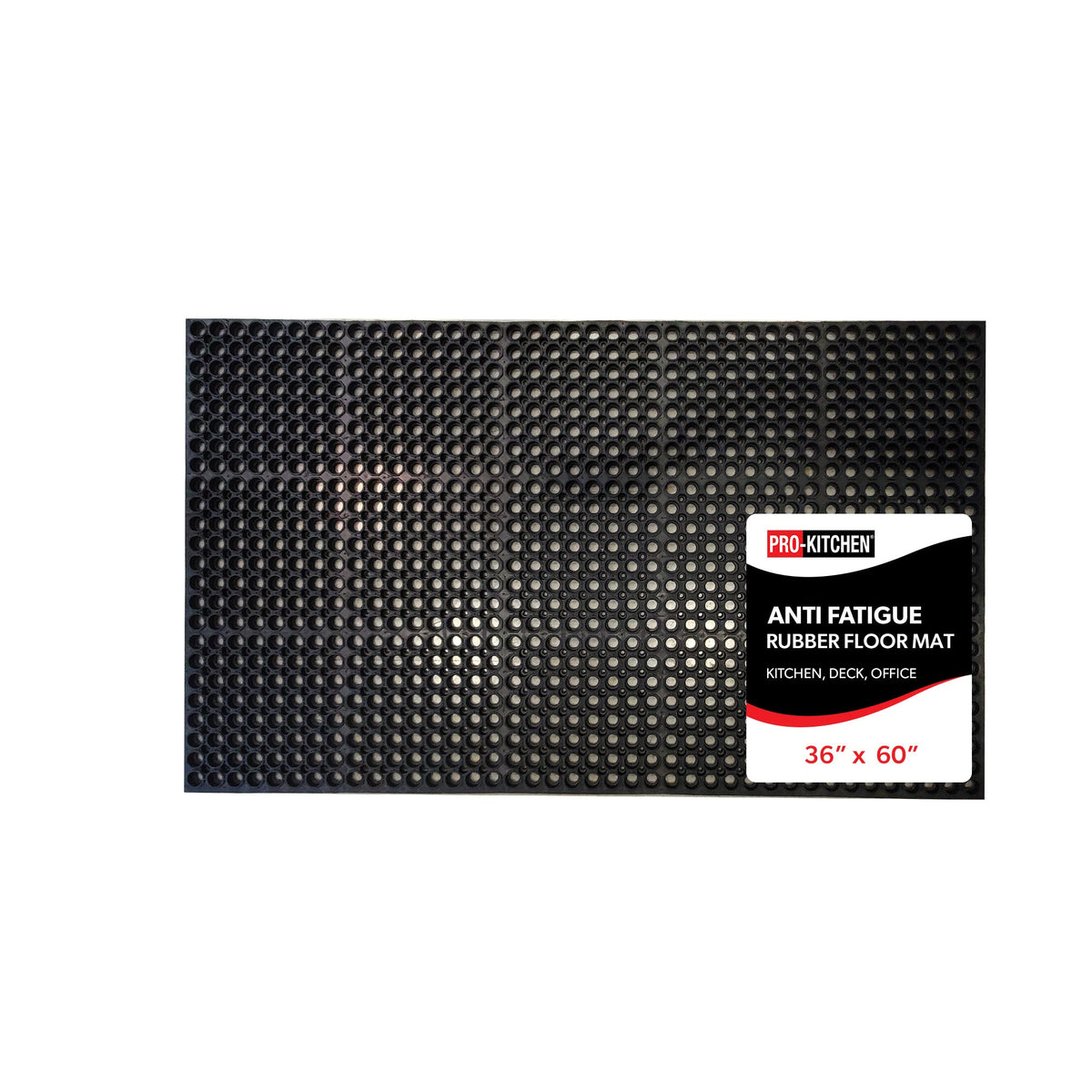 Black Rubber Anti-Fatigue Mat Heavy Duty 36"X60"
