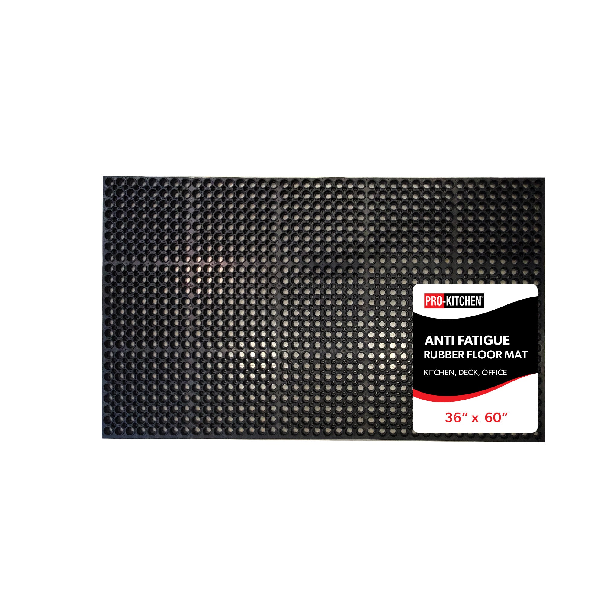 Black Rubber Anti-Fatigue Mat Heavy Duty 36"X60" — image 2