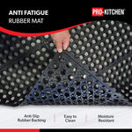 Black Rubber Anti-Fatigue Mat - 36''X36''