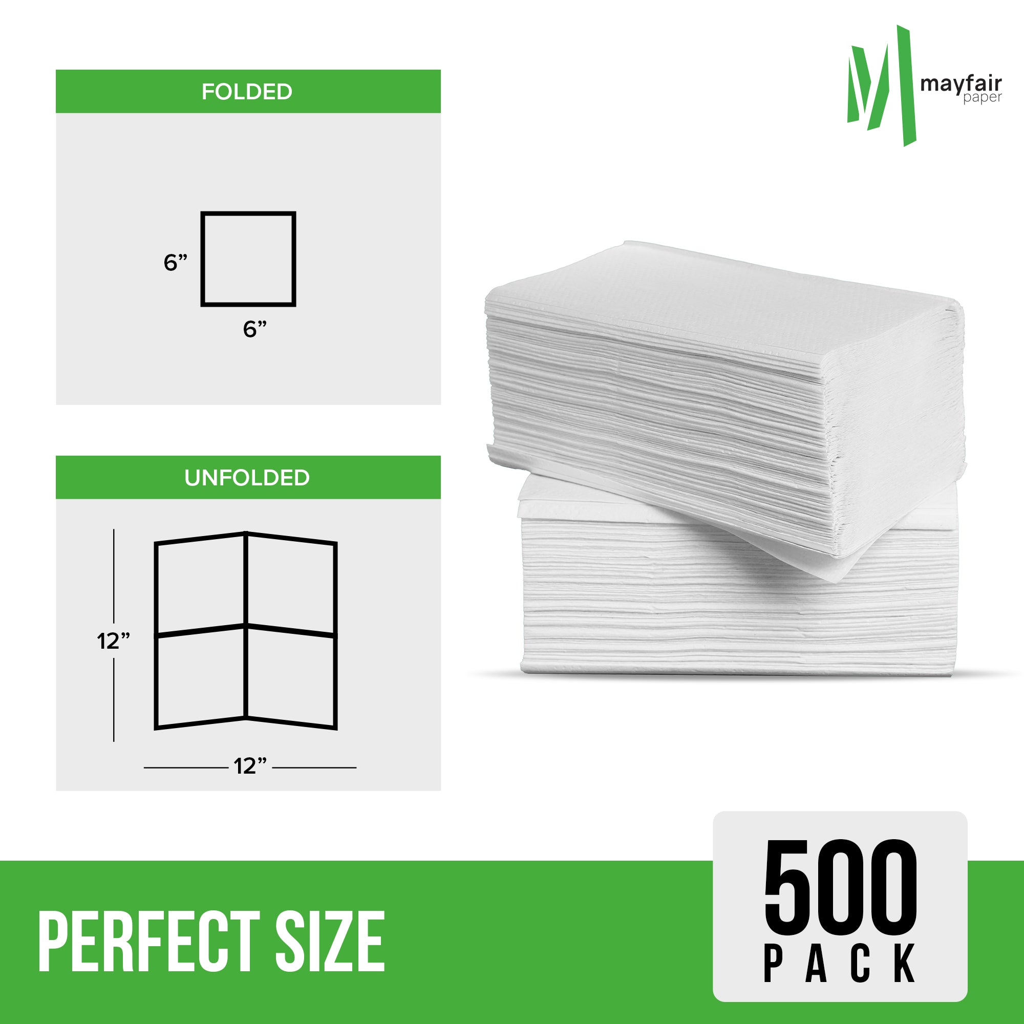 1 Ply Lunch Napkins 1/4 Fold - White - LNAP01 — image 5