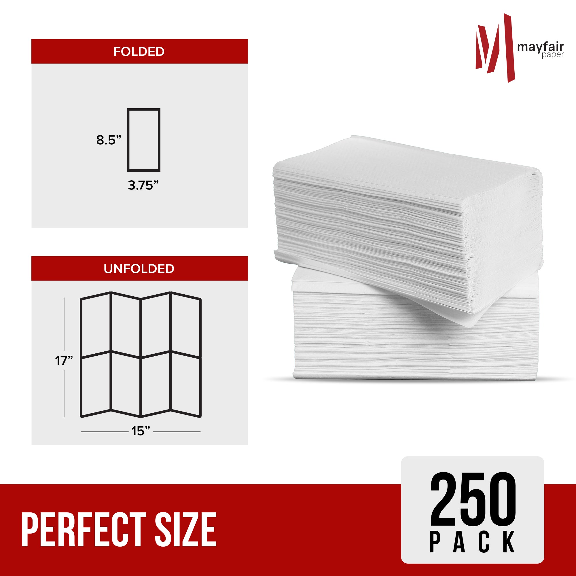 1 Ply Dinner Napkins 1/8 Fold - White - DNAP01 — image 3