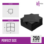 2 Ply Cocktail Napkins 1/4 Fold - Black - CNAP02B