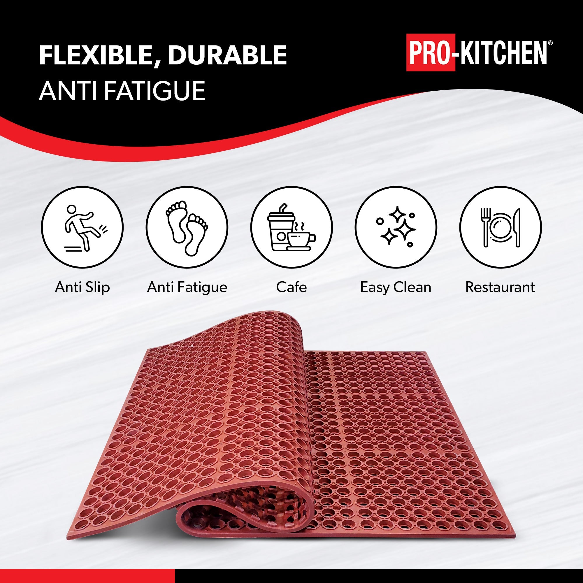 Red Rubber - Terracotta Anti-Fatigue Mat - 36"x60" — image 4