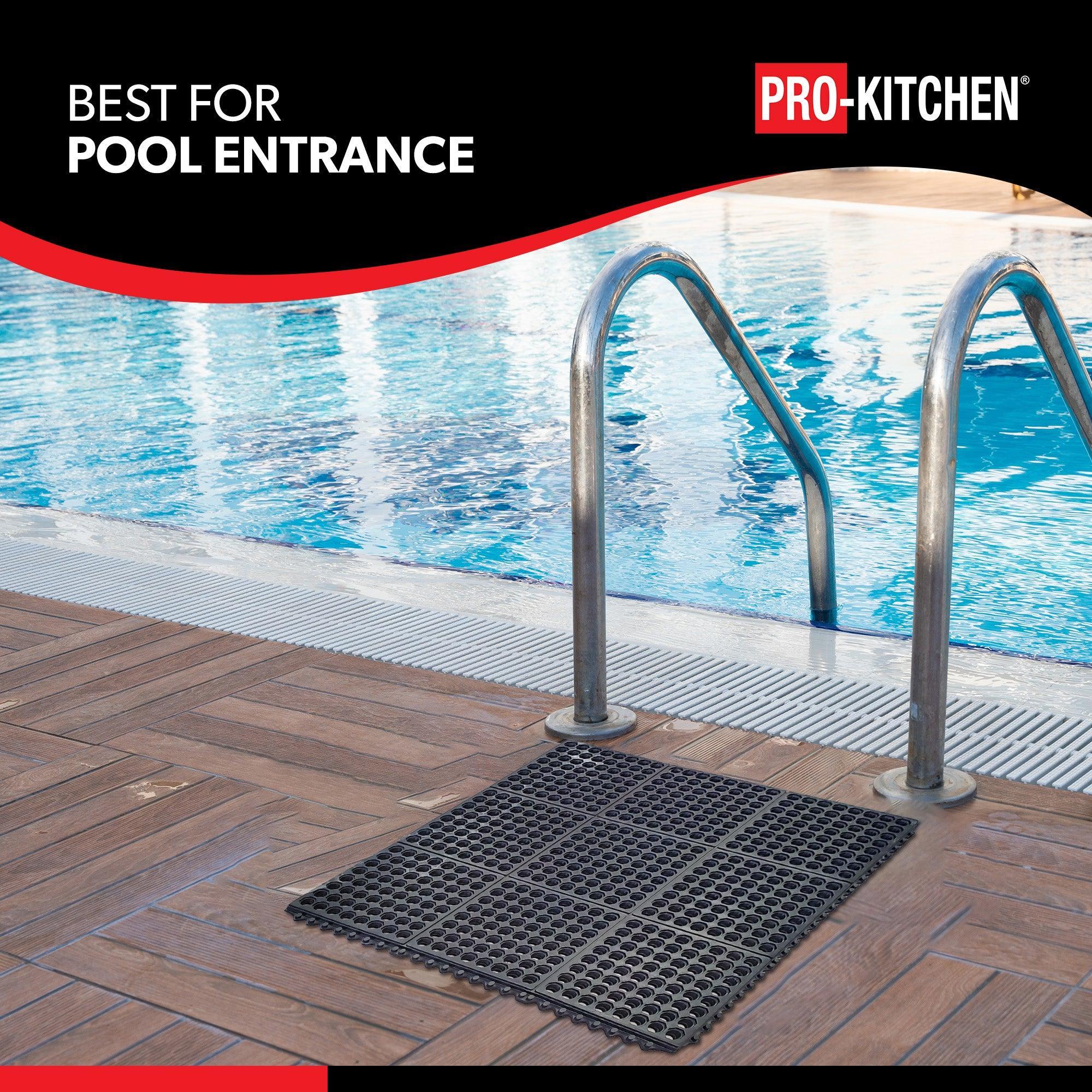 Black Rubber Anti-Fatigue Mat - 36''X36'' — image 8