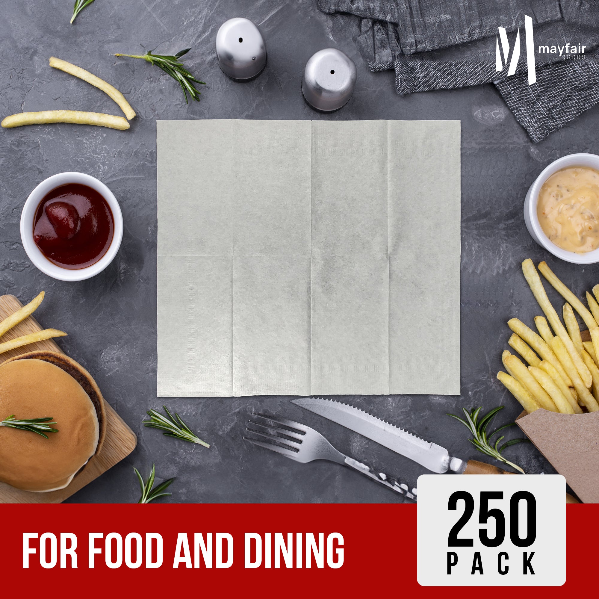 1 Ply Dinner Napkins 1/8 Fold - White - DNAP01 — image 7