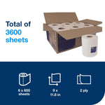 Tork® M2 Centerfeed Paper Wiper - White 2-Ply 6x600 Sheets