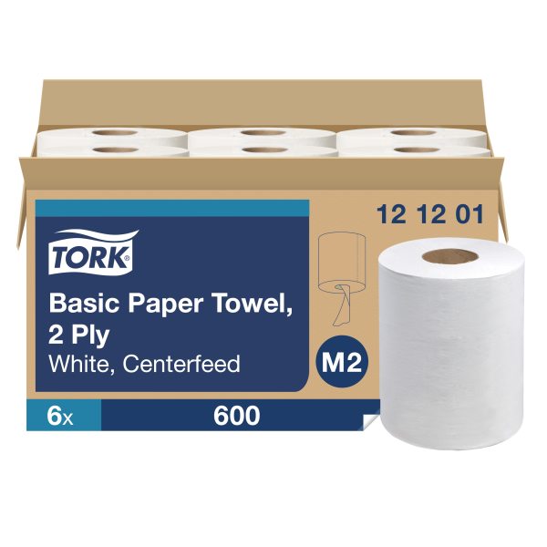 Tork® M2 Centerfeed Paper Wiper - White 2-Ply 6x600 Sheets — image 1