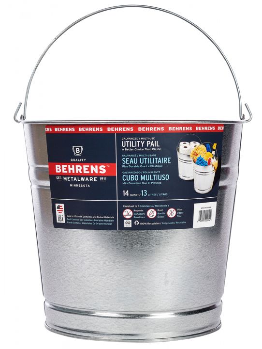 Galvanized Utility Pail - 13L — image 1