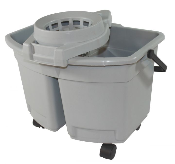 Divided Mop Bucket & Wringer - Grey 14L