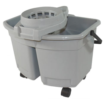 Divided Mop Bucket & Wringer - Grey 14L