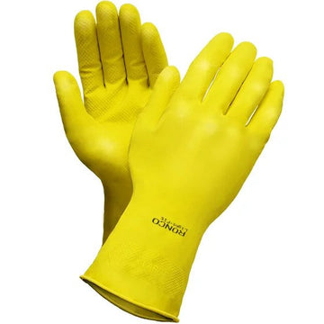 Ronco Light-Fit™ Latex Flocklined Gloves - Large Yellow 16mil