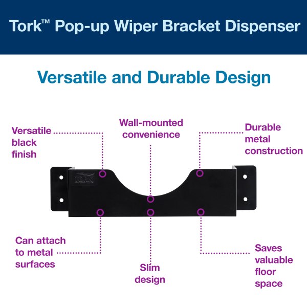 Tork® W24 Wiper Dispenser Bracket - Black — image 3