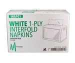 1 Ply Interfold Napkins 1/4 Fold - White - INAP01