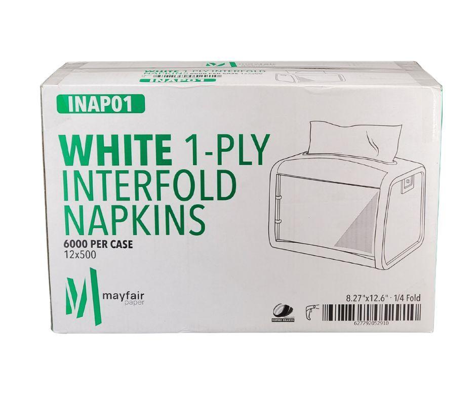 1 Ply Interfold Napkins 1/4 Fold - White - INAP01 — image 1