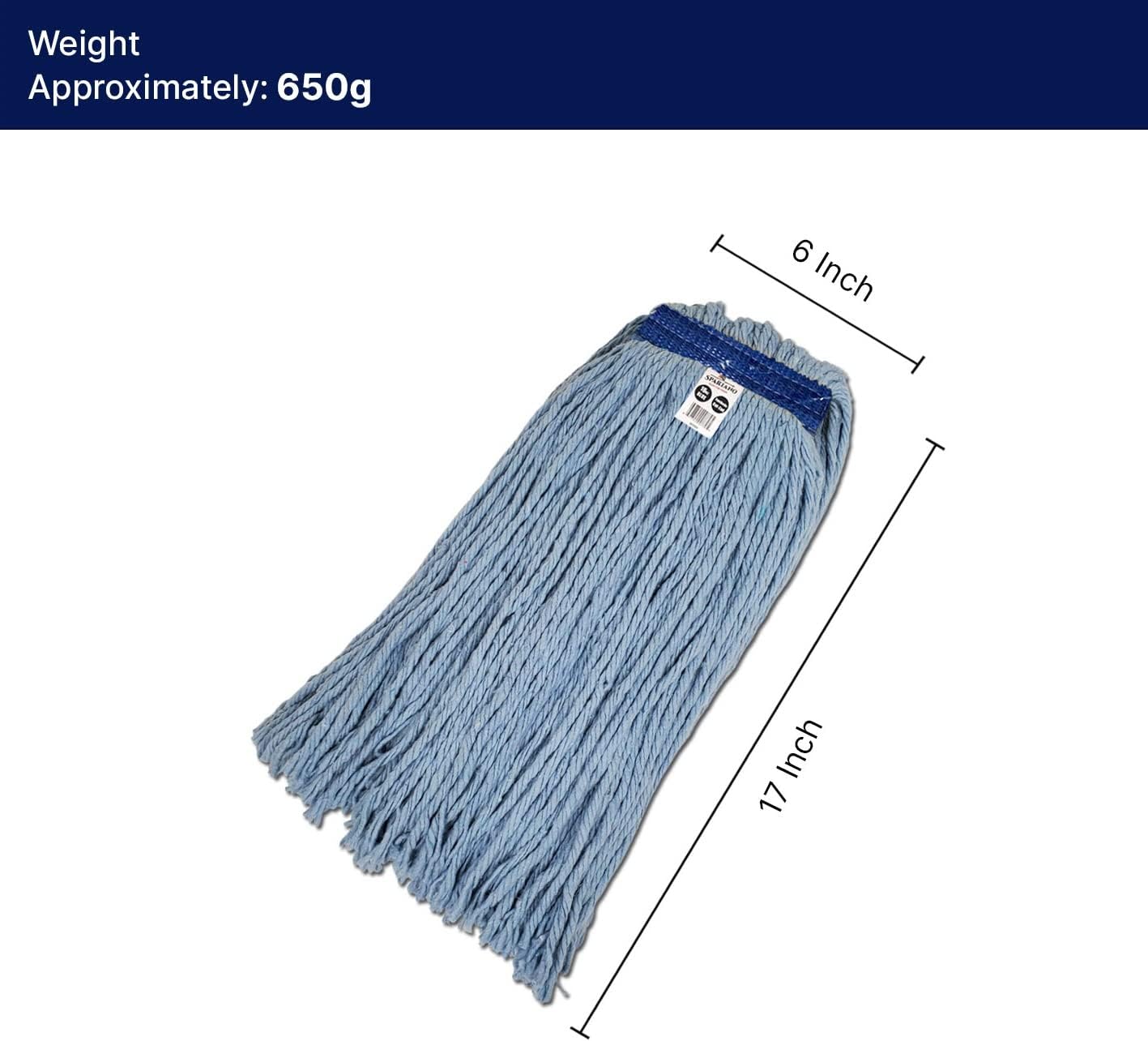16oz Blue Synthetic Cut-End Mop Head — image 2