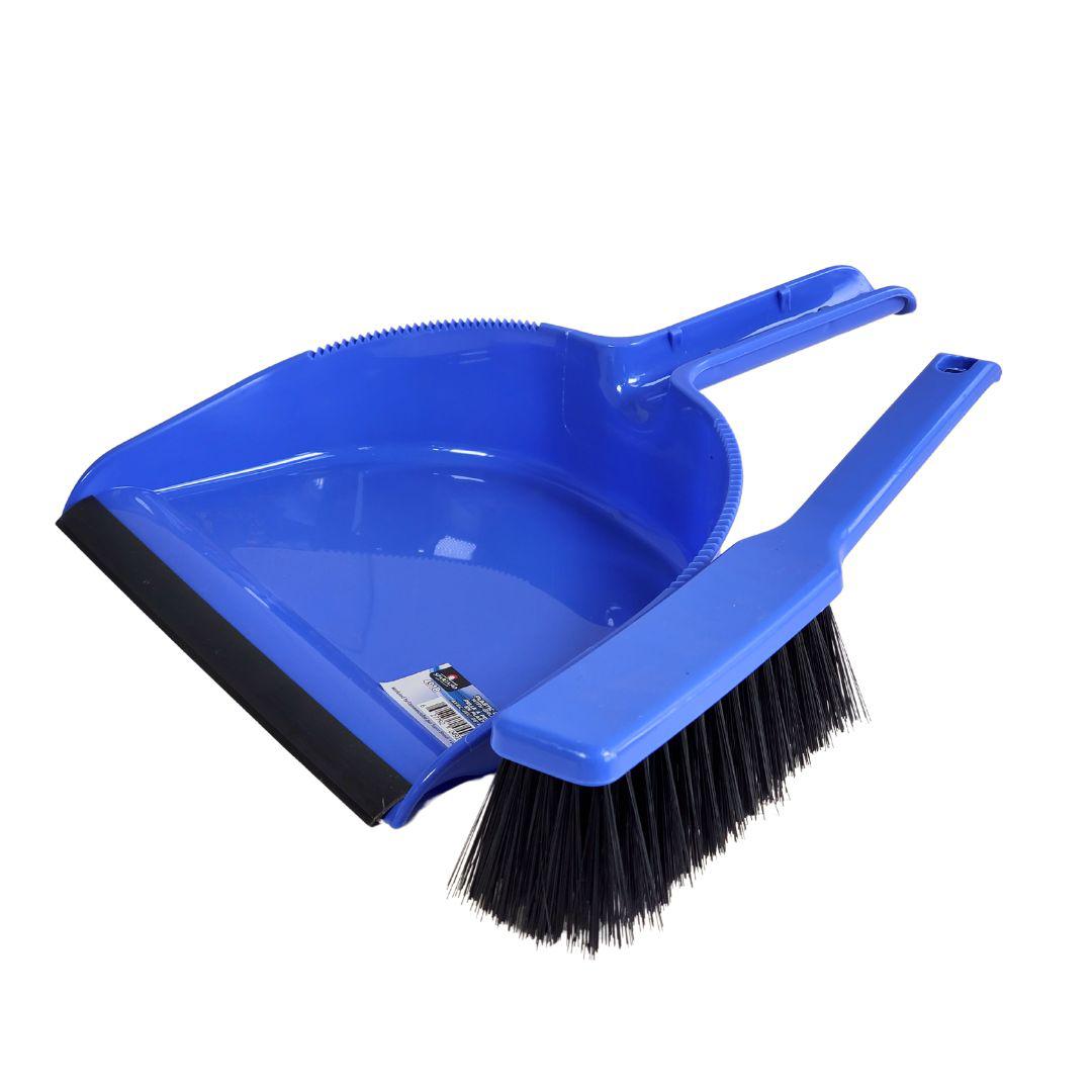 Plastic Dustpan with Brush Set - Blue - 4918 — image 2