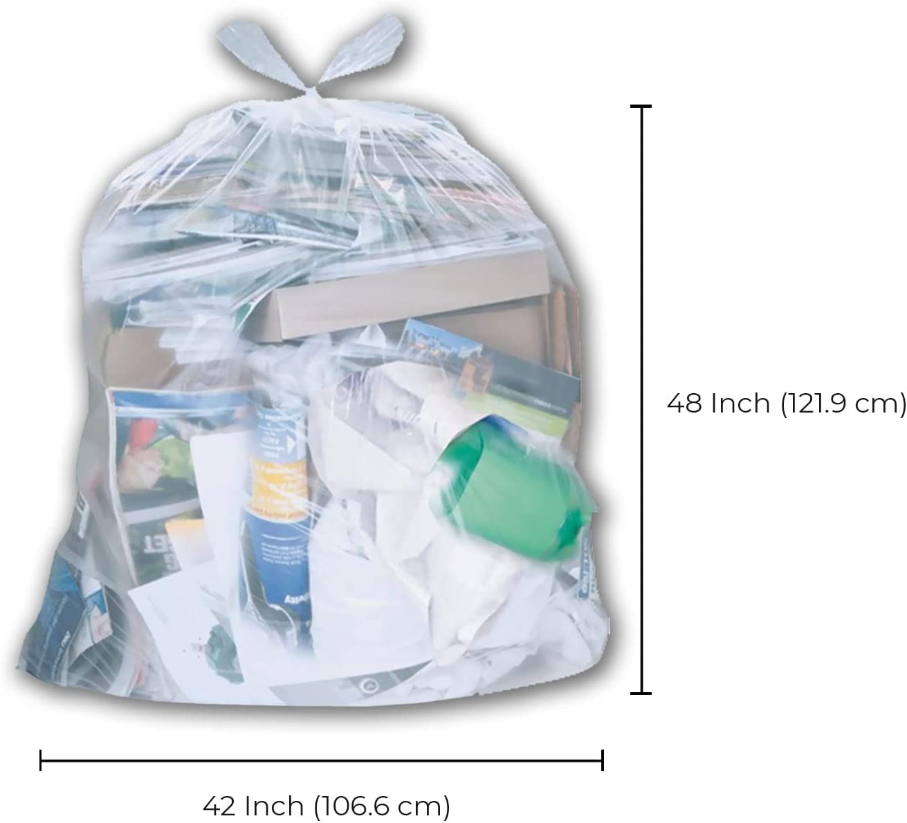 Garbage Bags - Strong - Clear - 42" x 48" — image 2