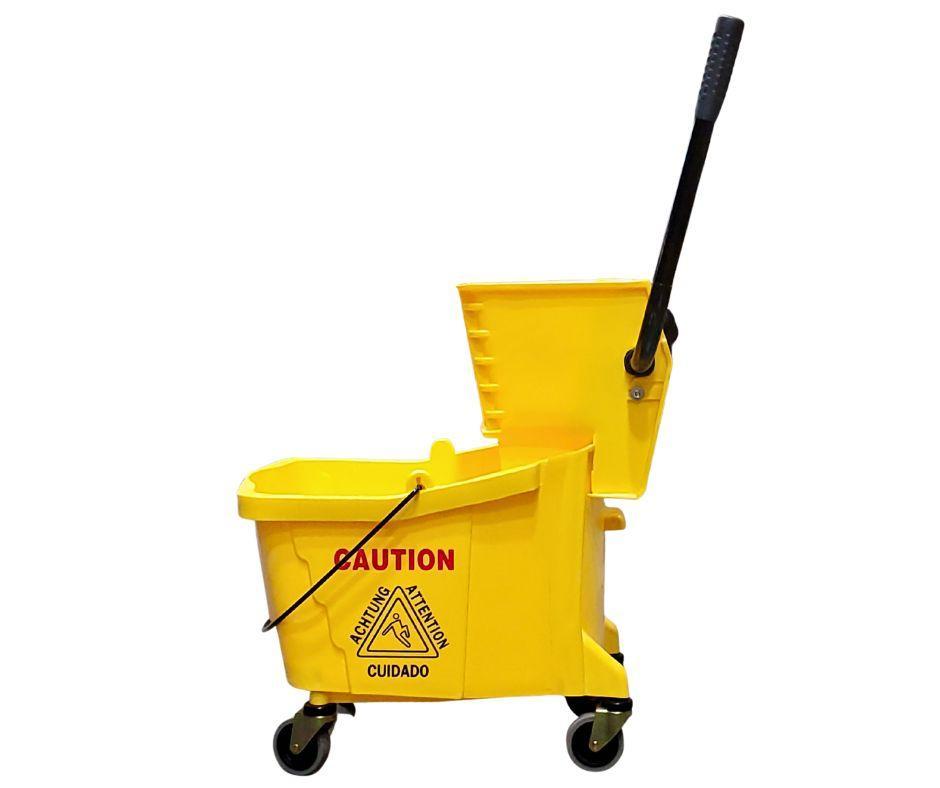 32L Mop Bucket with Side Press Wringer - Yellow — image 3