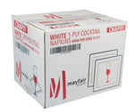 1 Ply Cocktail Napkins 1/4 Fold - White - CNAP01