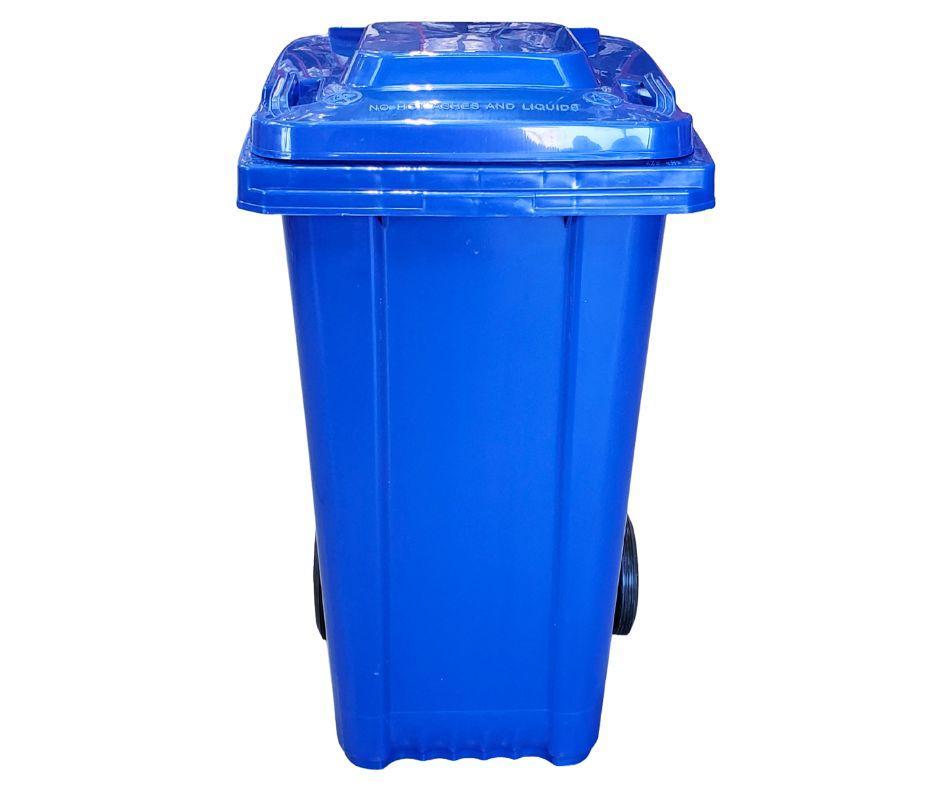 XC - 120L Blue Plastic Recycle Container w/Lid — image 1