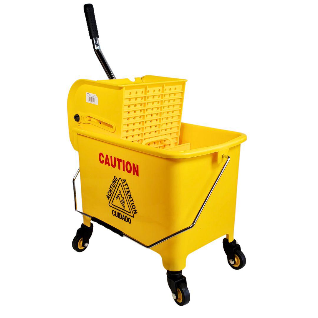 19L Mop Bucket with Down Press Wringer - Yellow — image 2