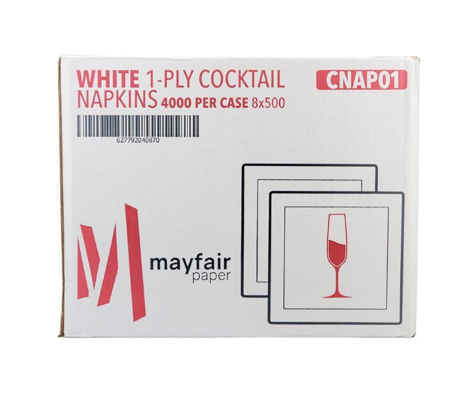 1 Ply Cocktail Napkins 1/4 Fold - White - CNAP01 — image 11
