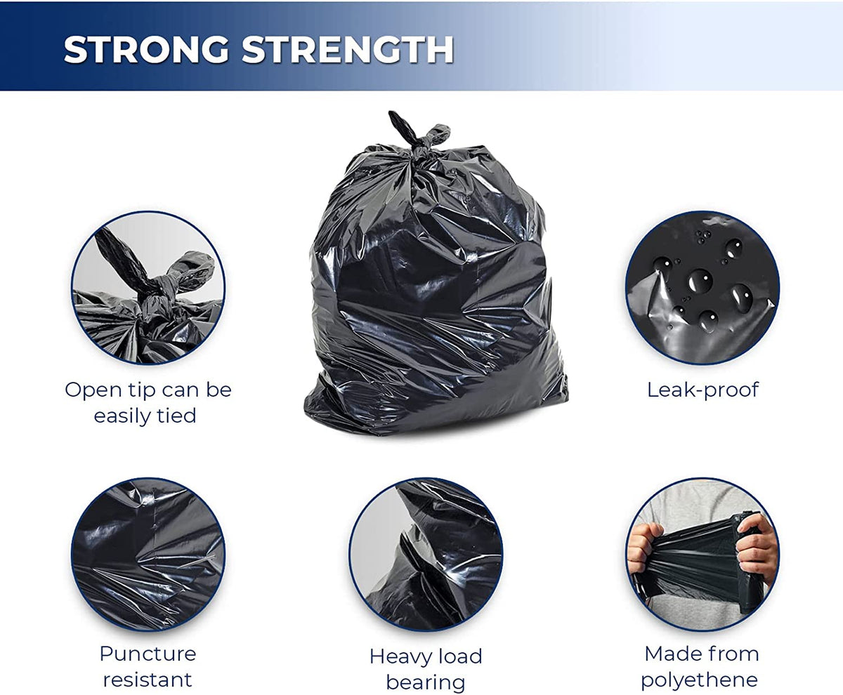 Garbage Bags - Strong - Black - 42" x 48"