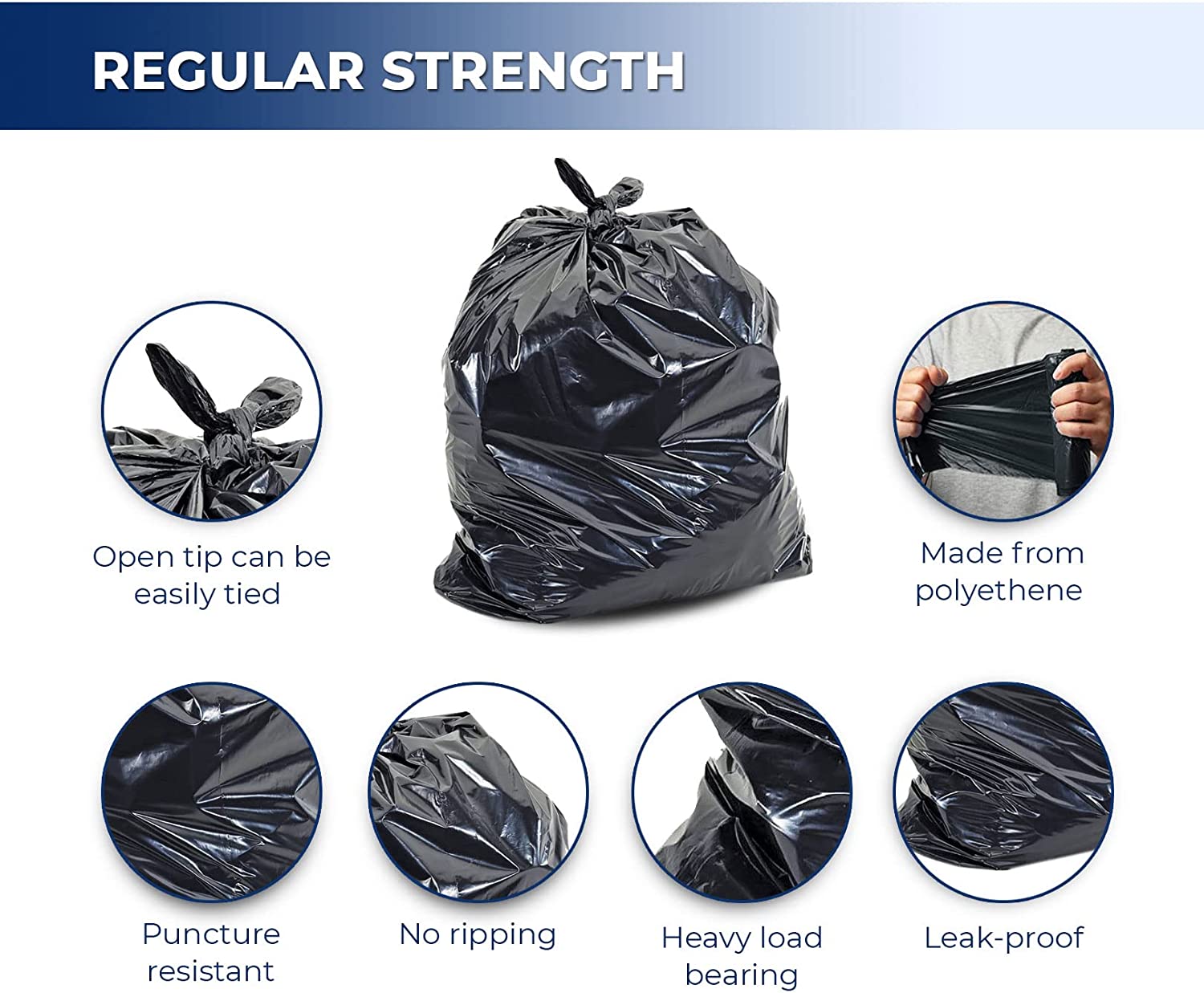 Garbage Bags - Regular - Black - 26" x 36" — image 3