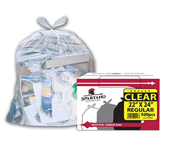 Garbage Bags - Regular - Clear - 22" x 24"