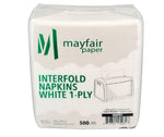 1 Ply Interfold Napkins 1/4 Fold - White - INAP01