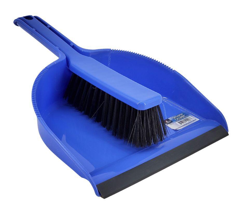 Plastic Dustpan with Brush Set - Blue - 4918
