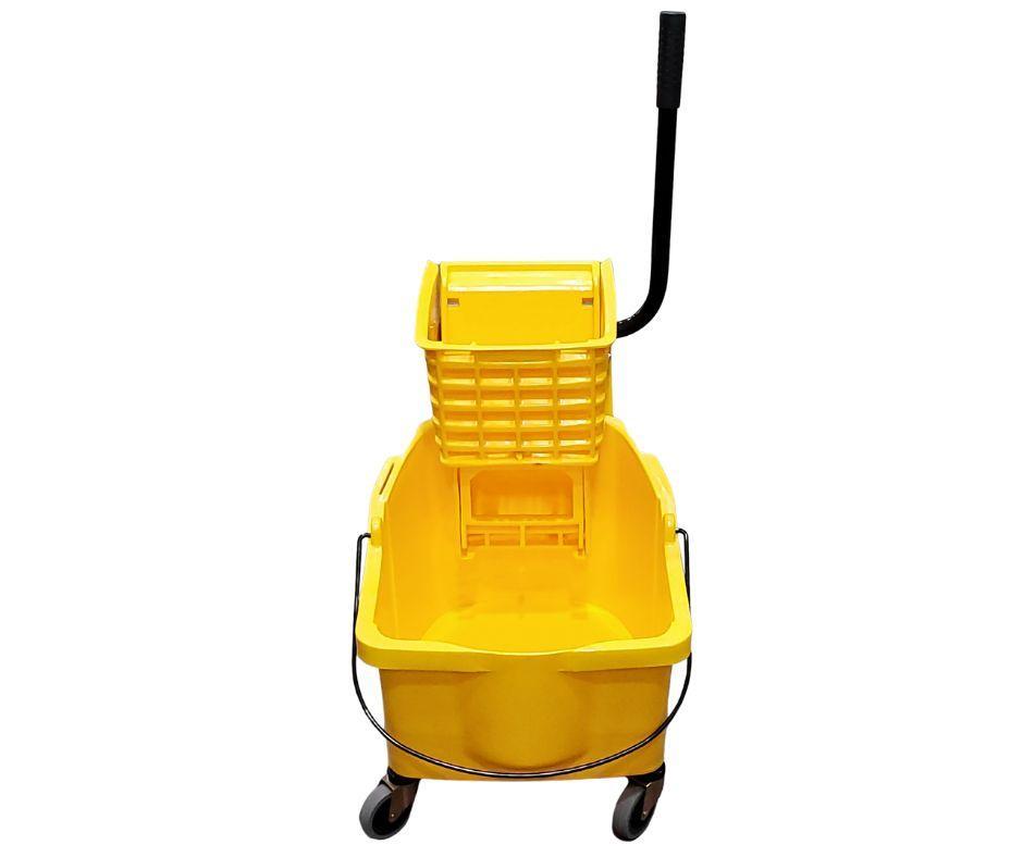 32L Mop Bucket with Side Press Wringer - Yellow — image 5