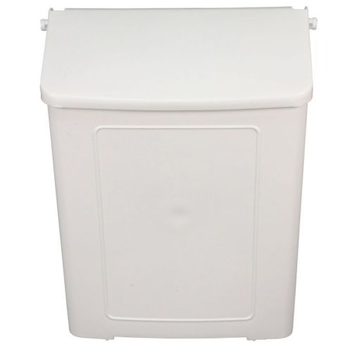 Safe-Use Sanitary Napkin Receptacle - White Plastic