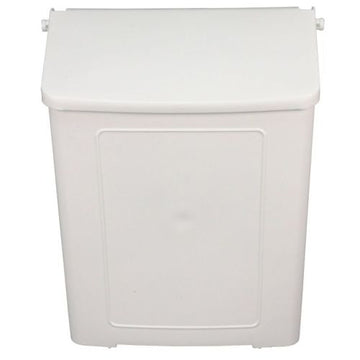 Safe-Use Sanitary Napkin Receptacle - White Plastic
