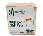 1 Ply Interfold Napkins 1/4 Fold - Kraft - INAP01K