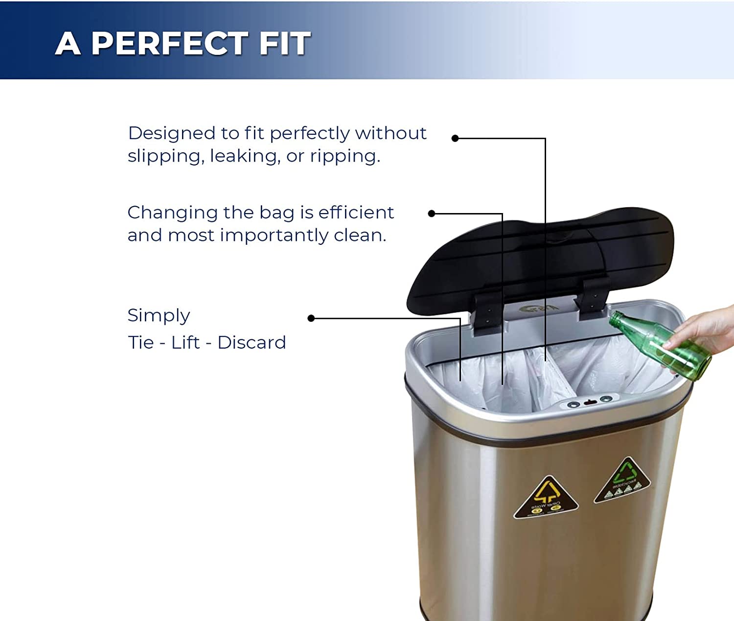 Garbage Bags - Regular - White - 22" x 24" — image 5