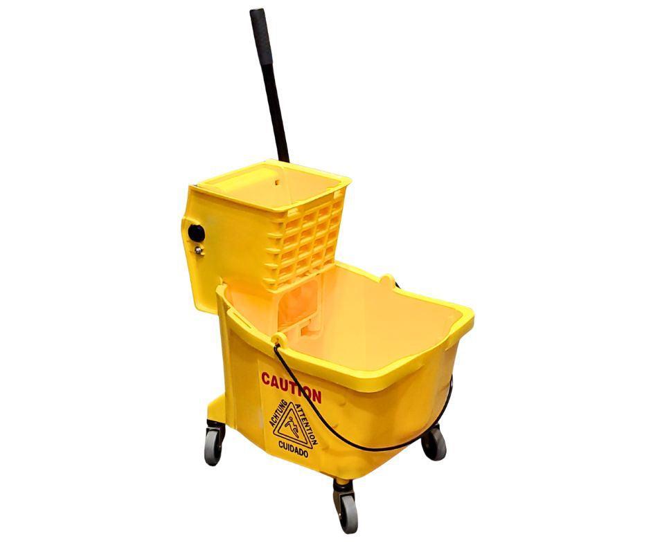 32L Mop Bucket with Side Press Wringer - Yellow — image 6