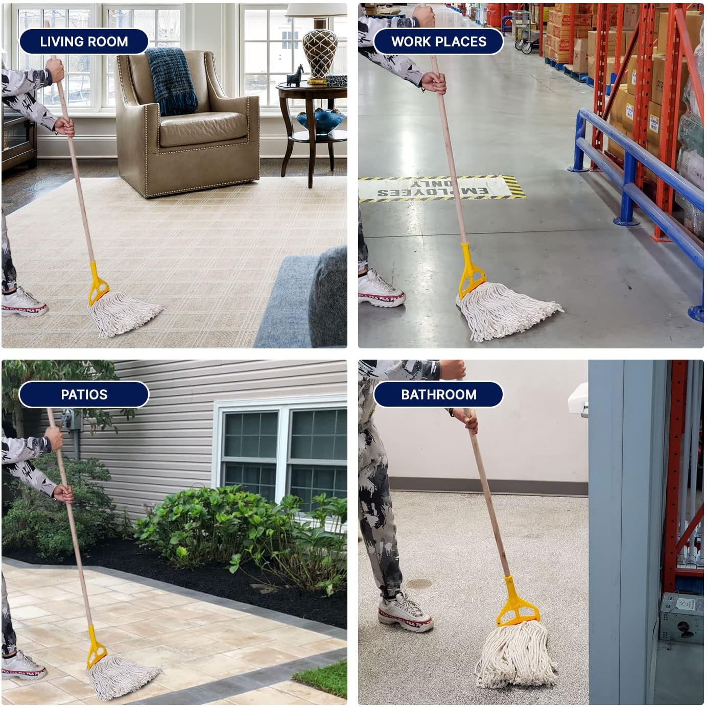 24oz White Synthetic Cut-End Mop Head — image 5