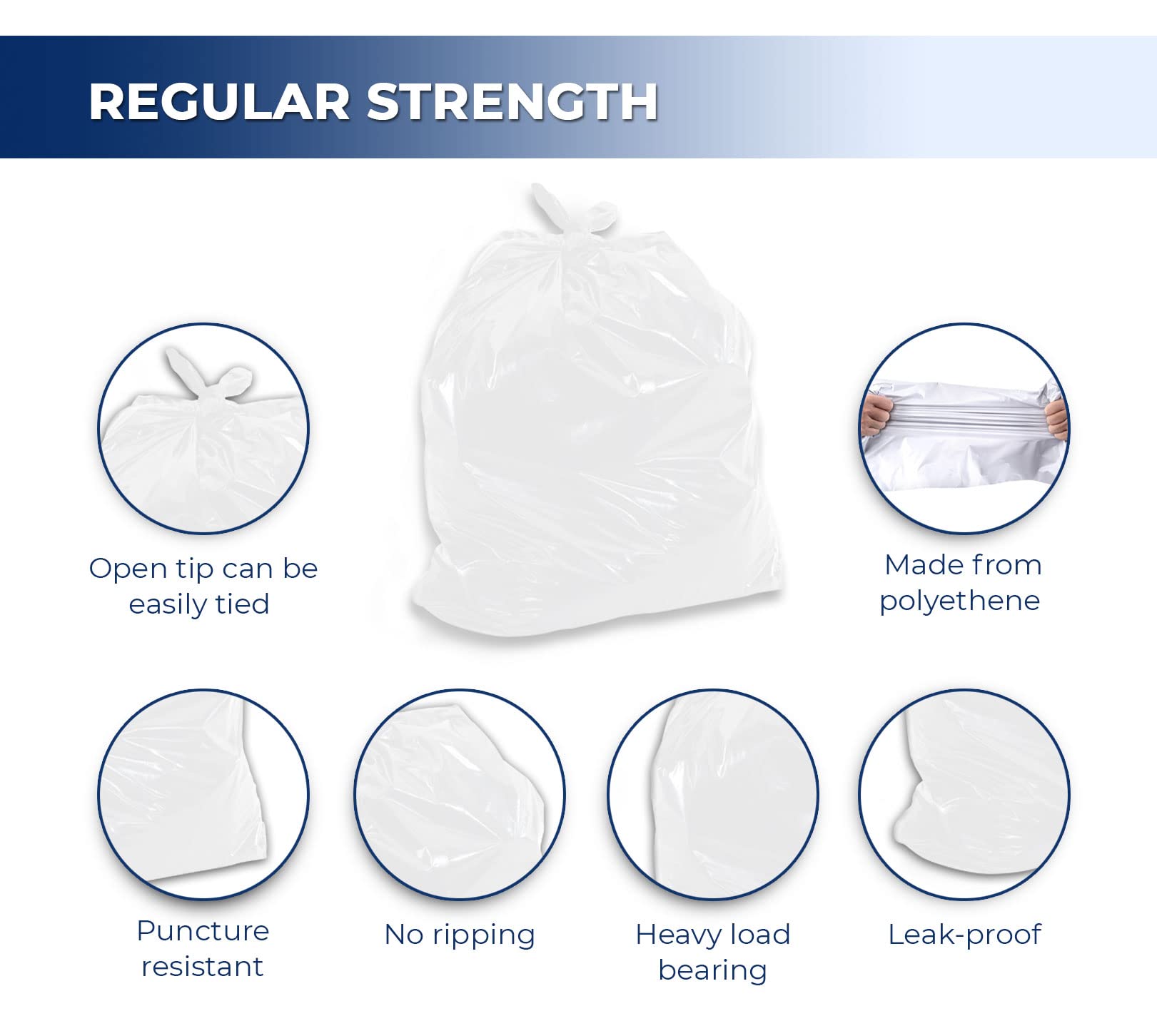 Garbage Bags - Regular - White - 20" x 22" — image 3