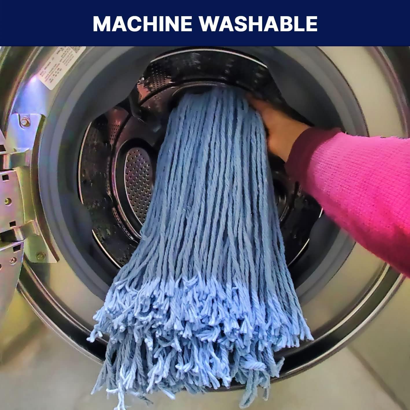 16oz Blue Synthetic Cut-End Mop Head — image 6