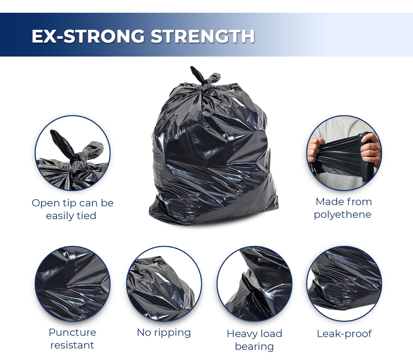 Garbage Bags - Ex-Strong - Black - 26" x 36" — image 7