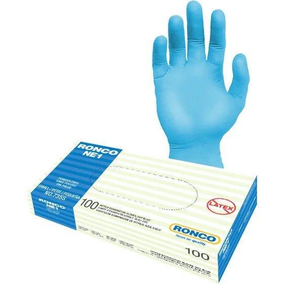 Ronco NE1™ Nitrile Examination Gloves - Sky Blue 3mil PF 100/BX