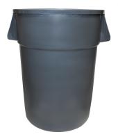 Round Waste Container, Grey 44 gal